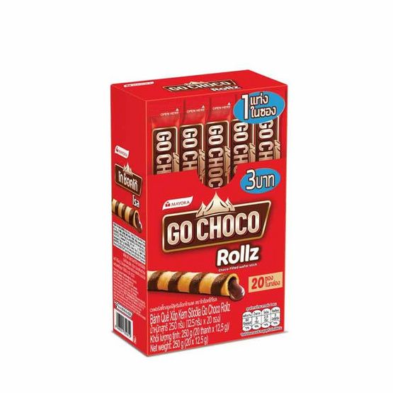 Go Choco Roll — вафельные трубочки с шоколадным кремом, 12.5 г × 20
