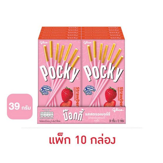 Glico Pocky — палочки со вкусом клубники, 39 г × 10
