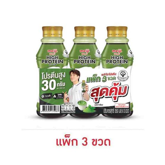 Meiji High Protein — молоко, зелёный чай, 350 мл × 3