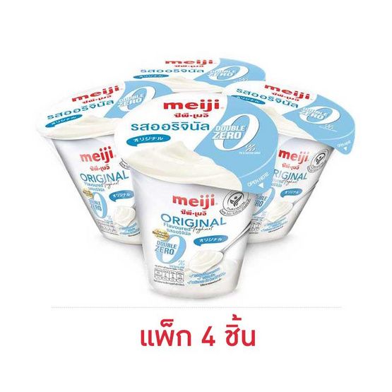 Meiji — обезжиренный йогурт, натуральный, 135 г × 4