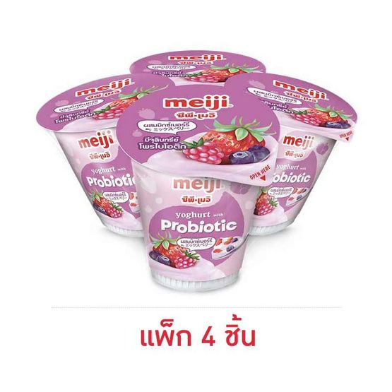 Meiji — йогурт с микс-ягодами, 135 г × 4