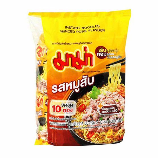 Mama — лапша со вкусом рубленой свинины, 60 г × 10
