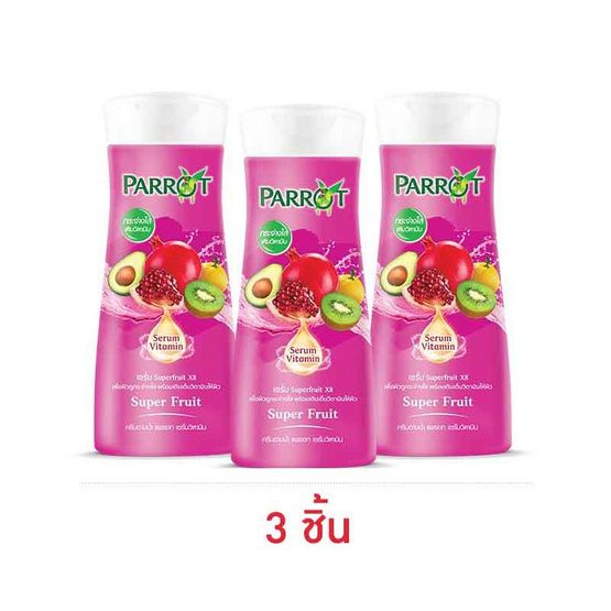 Parrot — крем-гель для душа, витаминная сыворотка Superfruit, 190 мл × 3